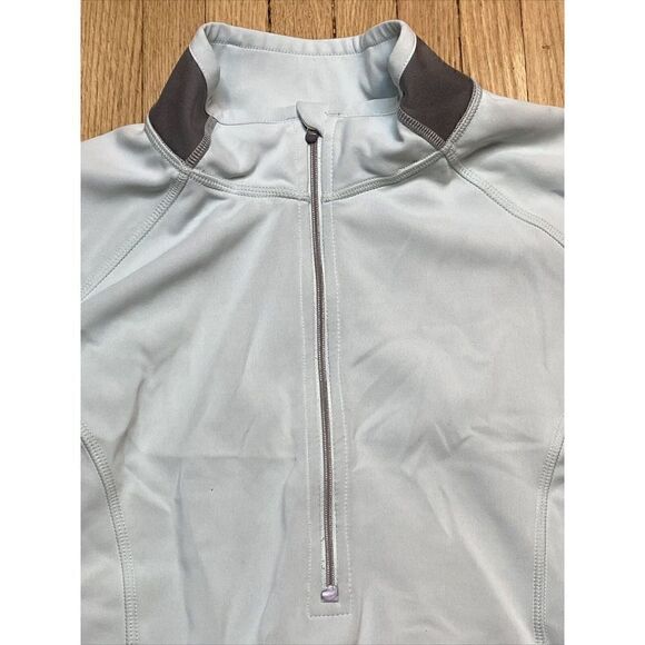 Athleta Women M Jacket Sweatshirt Blue 1/2 Zip Knit Stretch Activewear 54023 - Picture 2 of 12